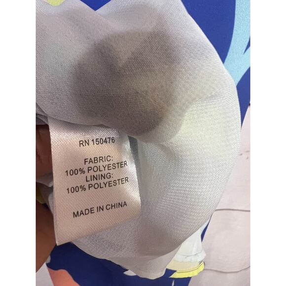 Crosby by Mollie Burch Blue Floral Printed Mini Shift Dress Size SM - Picture 6 of 8